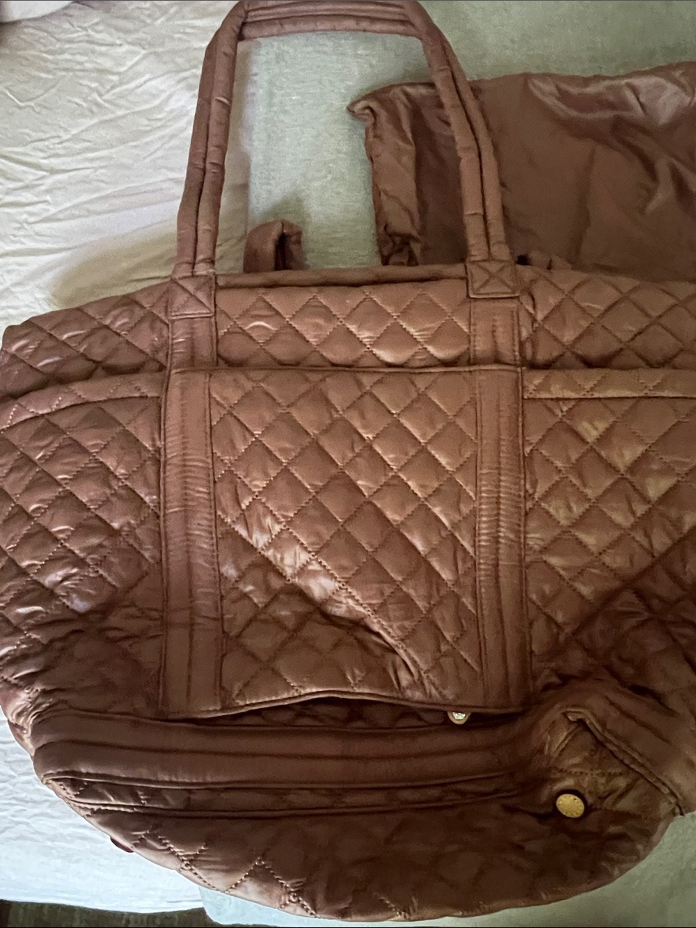MZ Wallace empire tote delux in terracotta. - Picture 4 of 6